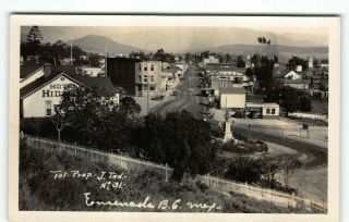 Ensenada Town Street View Mexico Near Tijuana & Ca.  Border Photo Postcard Rppc