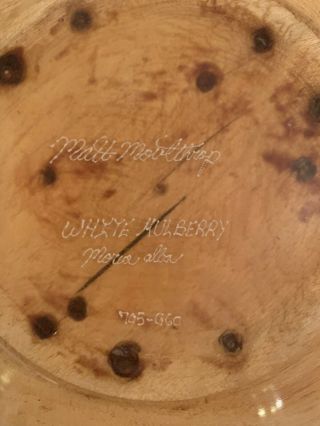 Matt MOULTHROP Turned Wood Bowl - SIGNED & NUMBERED - White Mulberry.  Gorgeous 12