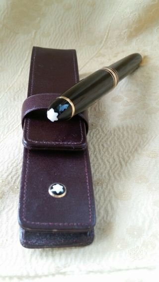 MONTBLANC Meisterstuck Midsize Ballpoint Pen,  W/Leather Pen Case 2