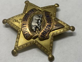Obsolete Shasta County,  Ca Deputy Sheriff Badge Hallmarked LA Stamp & Staty Co 2