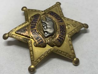 Obsolete Shasta County,  Ca Deputy Sheriff Badge Hallmarked LA Stamp & Staty Co 3