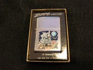 Htf Zippo 1970 United Mine Workers Commemorative Convention Lighter Moon Landing