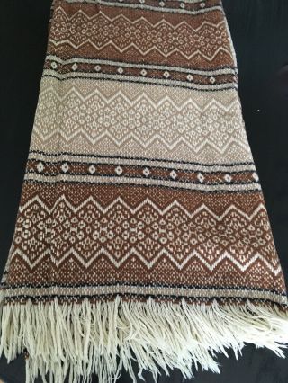 Amana Woolen Mills 100 Wool Blanket Throw,  Earth Tones Euc