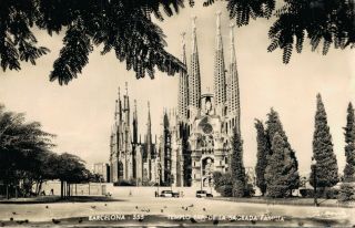 Spain Barcelona Templo Exp De La Sagrada Familia Gaudi Rppc 01.  78