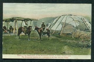 Tacoma County Iowa Scene In Reservation Of Musquakie Indians Old Postcard