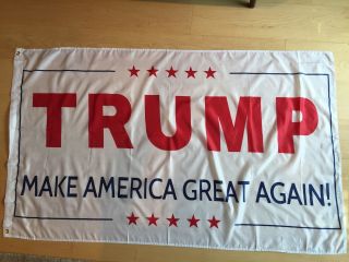 White Trump 3x5 Foot Flag 2016 Make America Great Again Donald For President Usa
