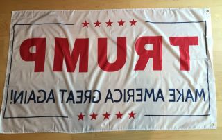 White Trump 3x5 Foot Flag 2016 Make America Great Again Donald for President USA 3