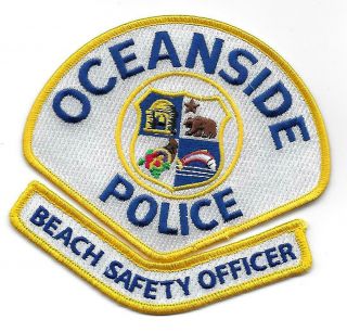 Oceanside P.  D.  Patch With Beach Safety Officer Bottom Rocker