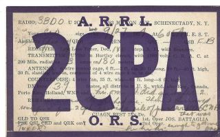 Qsl 1924 Schenectady Ny Radio Card