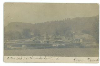 Rppc Pennsylvania Canal Lock Boatsnorthumberland Pa County Real Photo Postcard
