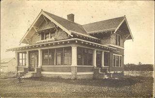 Craftsman House Mailed 1916 Belfield North Dakota Rppc Real Photo Postcard