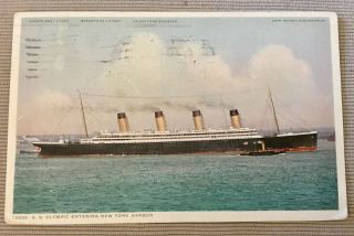Olympic Color Postmarked Stamped White Star Line Titanic Britannic Sister Ship