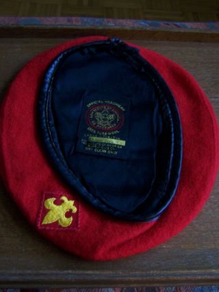 BOY SCOUTS EAGLE RED WOOL BERET/CAP - SIZE LARGE 2