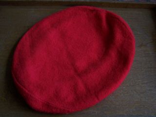 BOY SCOUTS EAGLE RED WOOL BERET/CAP - SIZE LARGE 5