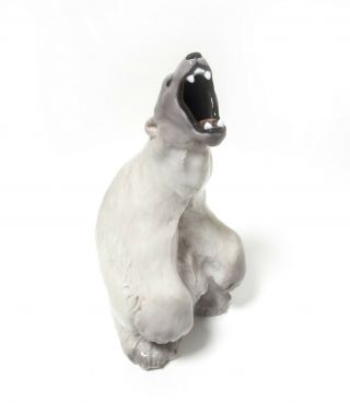 Porcelain Figurine White Polar Bear.  Denmark,  Royal Copenhagen 502.
