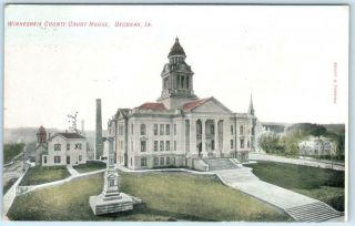 Decorah,  Iowa Ia Winnesheik County Court House 190? Postcard