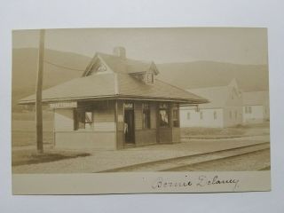 Vintage Real Photo Postcard Rppc Shaftsbury Vermont Railroad Station Depot Nr