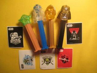 Crystal Star Wars Pez Dispenser Serie With 4 Figures And 5 Matrices
