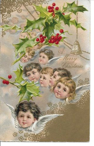 Angel Children Christmas Postcard
