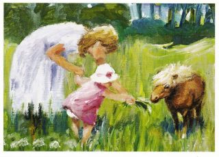 Ruth Christensen / Mouth Painter : " Gentle Meadow " Postcard / Art Card