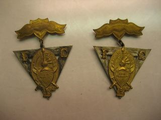 (2) Knights Of Pythias Fcb Pin Medal 1874
