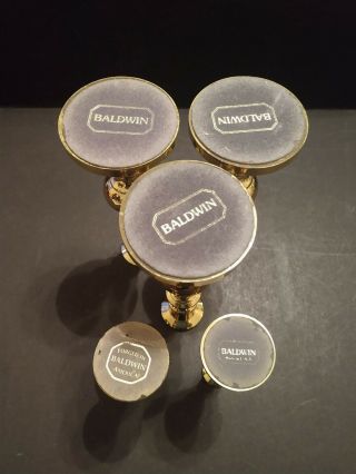Set of 5 Baldwin Polished Brass Beehive Design Candlesticks,  7.  5 