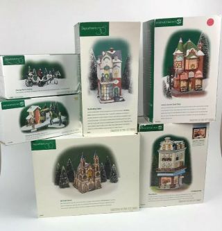 Department 56 Christmas In The City Series Buildings 58912,  58943,  58938,  58940