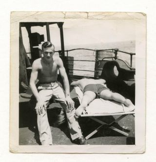 19 Vintage Photo Butt Buddy Soldier Boy Man Bed Snapshot Gay