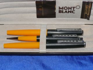 Montblanc Carrera Writing Set Fountain Pen Rollerball And Pencil Top