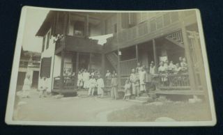 Rare Chinese Cabinet Card Photograph - Grouping Of Chinese Men & Boys - China