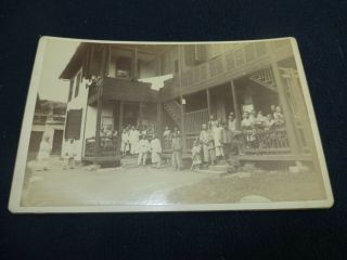 RARE CHINESE CABINET CARD PHOTOGRAPH - GROUPING OF CHINESE MEN & BOYS - CHINA 2