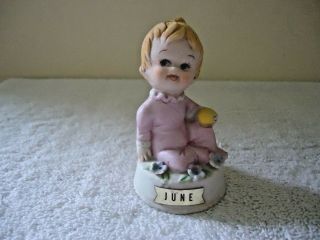 Vintage Ceramic Baby " June " Figurine " Rare Collectible Item "