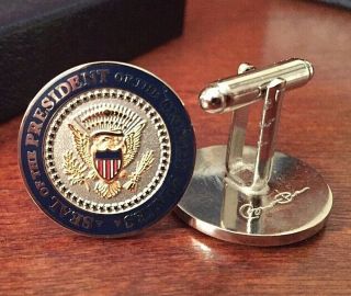 President Barack Obama White House Multi - Color Cufflinks - Presidential Seal