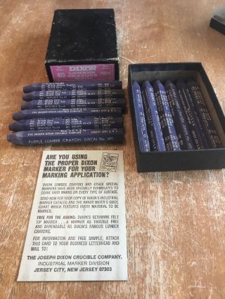 Dixon Lumber Crayons,  493,  Purple,  One Dozen,  Vintage
