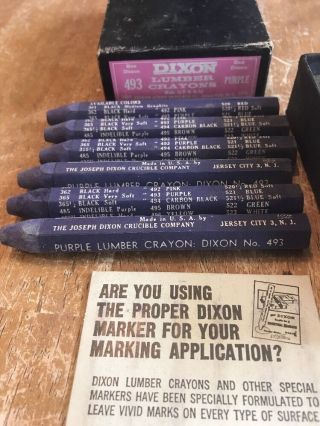 Dixon Lumber Crayons,  493,  Purple,  One Dozen,  Vintage 3
