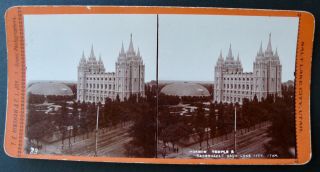 Mormon Temple & Tabernacle Salt Lake City Utah Stereoview Hinshaw & Joy 1890s