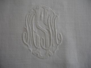 Vintage Monogrammed Hand Towel With Scripted Initials “msm”.