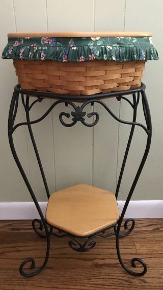 Longaberger Wrought Iron Generations Stand/table,  Basket &woodcrafts Shelves