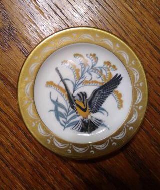 State Birds And Flowers Miniature Mini Plate Nebraska Meadowlark Goldenrod