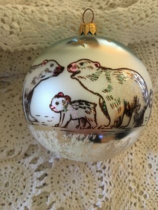 Christopher Radko Ornament Vintage Round.  Polar Bears