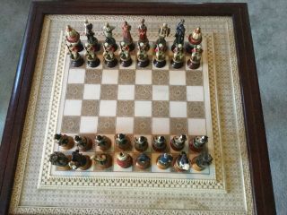 Franklin Raj Chess Set 1987♟Hand Painted Pewter ♟ 3