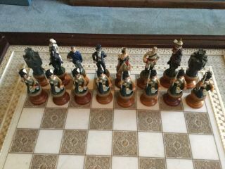 Franklin Raj Chess Set 1987♟Hand Painted Pewter ♟ 5
