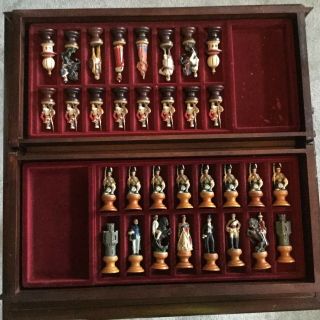 Franklin Raj Chess Set 1987♟Hand Painted Pewter ♟ 7