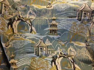Neo Toile Cove 5.  8 Yd Chinoiserie Oriental Upholtery Drapery Fabric Robert Allen