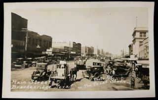 1920 Breckenridge Texas Rppc Real Photo Main Street Vintage Postcard