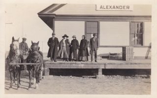 Alexander Rppc Railroad Depot Horse Wagon