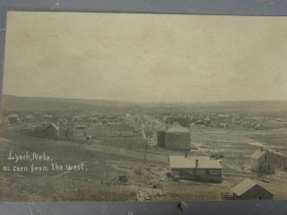 Rppc Of Lynch Nebraska From The West / 1908