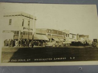 Rppc Wessington Springs South Dakota Main Street / Circa 1930