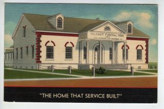 1941 Linen Advertising,  Raceland Louisiana,  Falgout Funeral Home