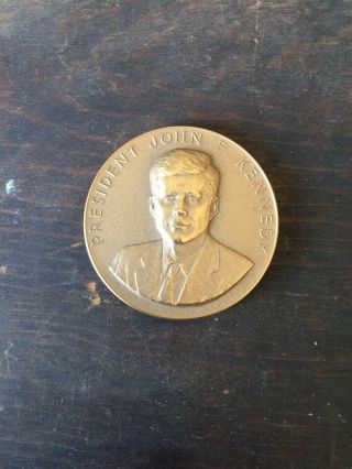 President John F.  Kennedy With Appreciation Large Bronze Medallion